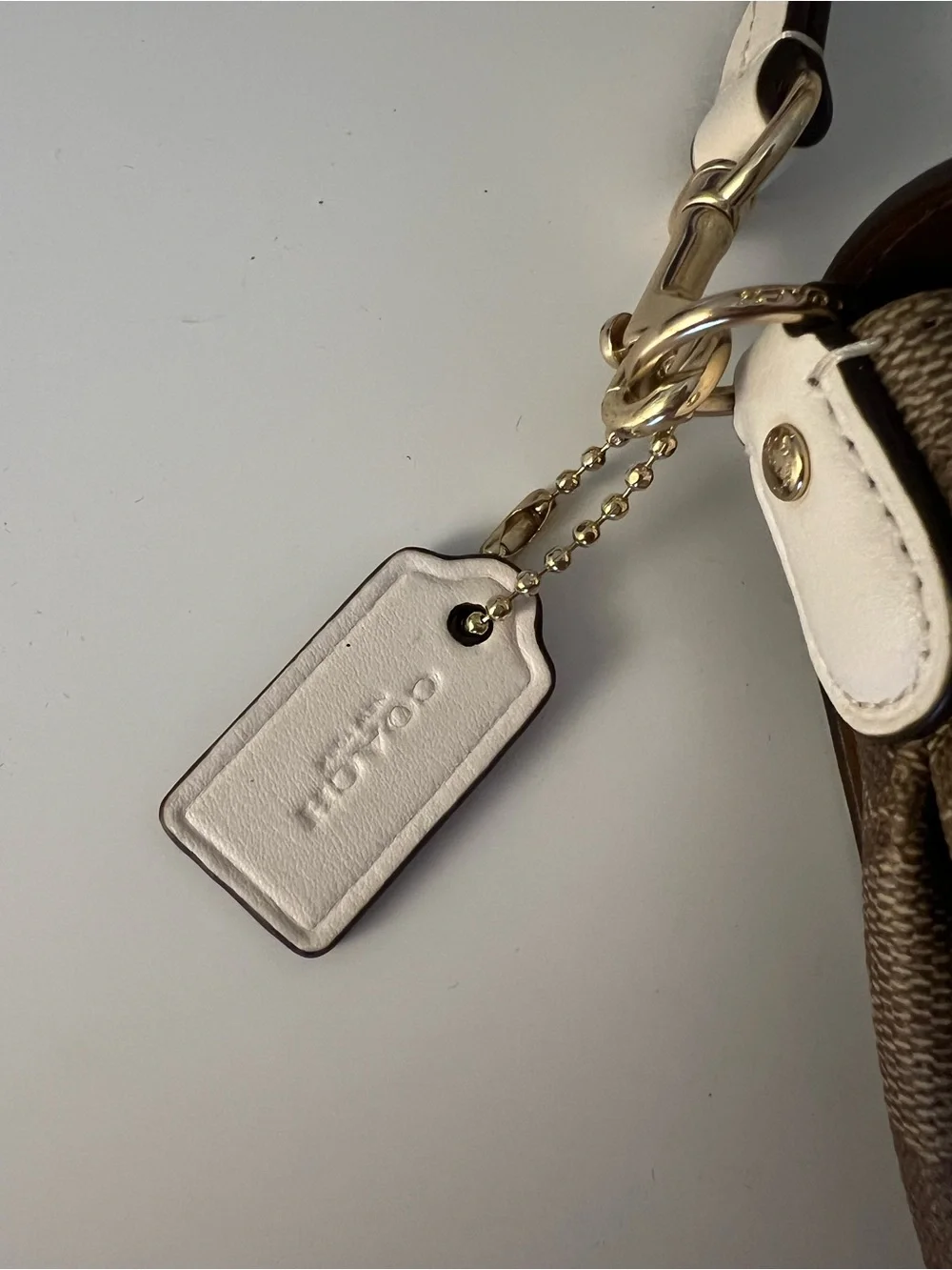 Coach White & Brown Signature Crossbody Bag - Picture 5 of 9